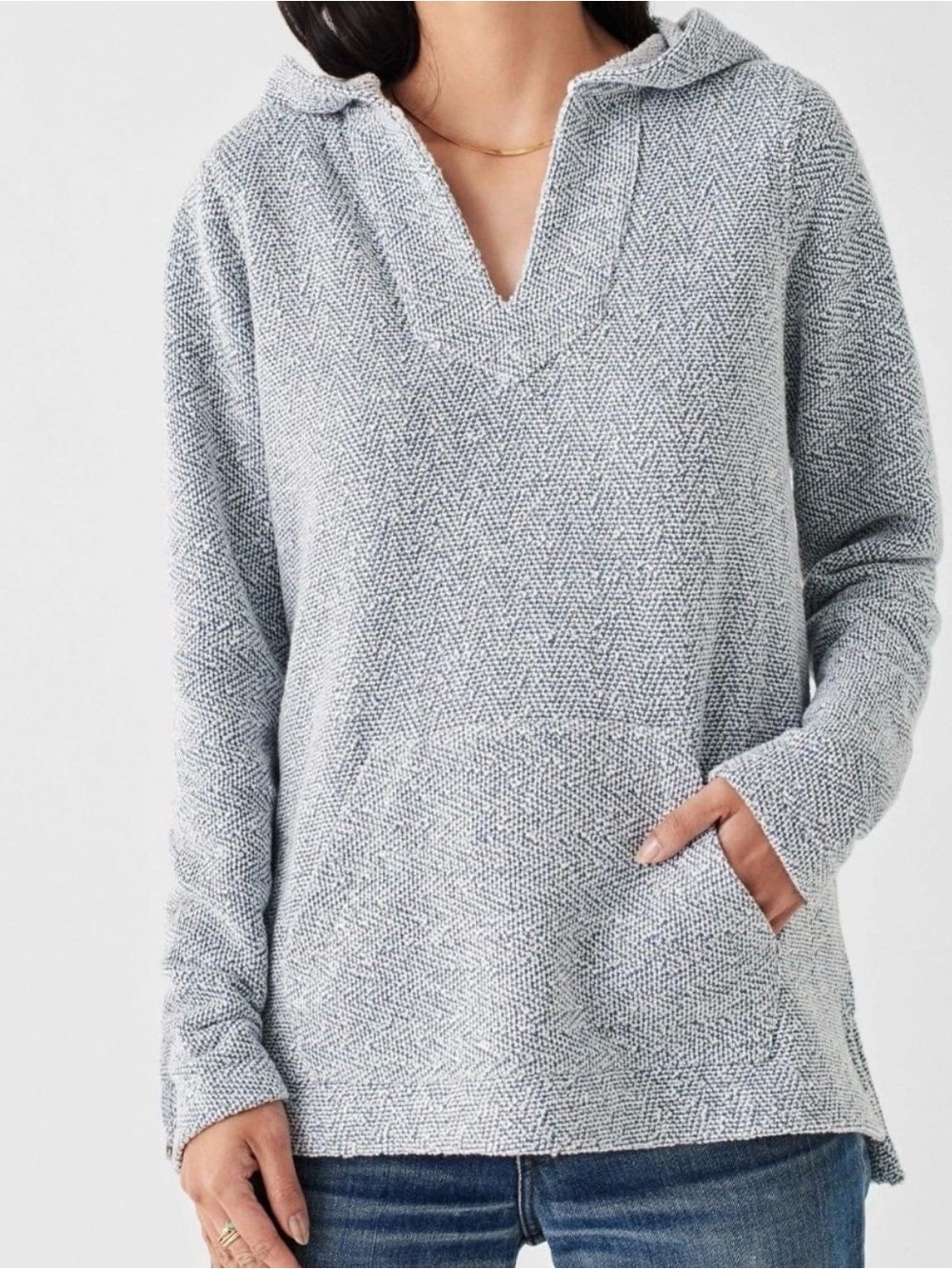 Faherty Women’s Whitewater Hoodie in Size S Grey Loungewear Knitwear Athleisure